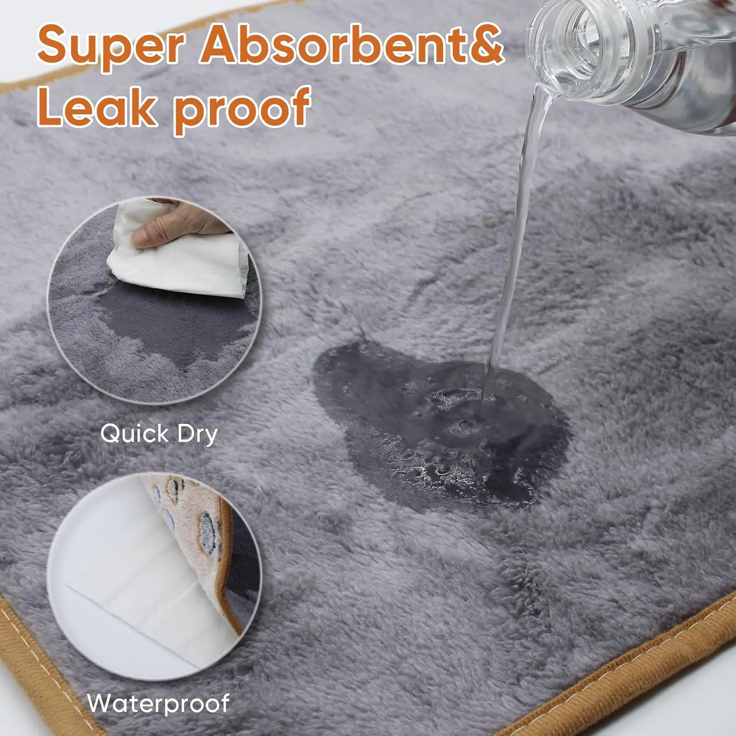 1 Pack 3 Waterproof Dog Blanket for Small Dogs, Washable Pet Blankets with Double -Sided Soft Warm Flannel Fleece Cover, Puppy Pads for Dog Bed & Couch, S (23X16 inch)
