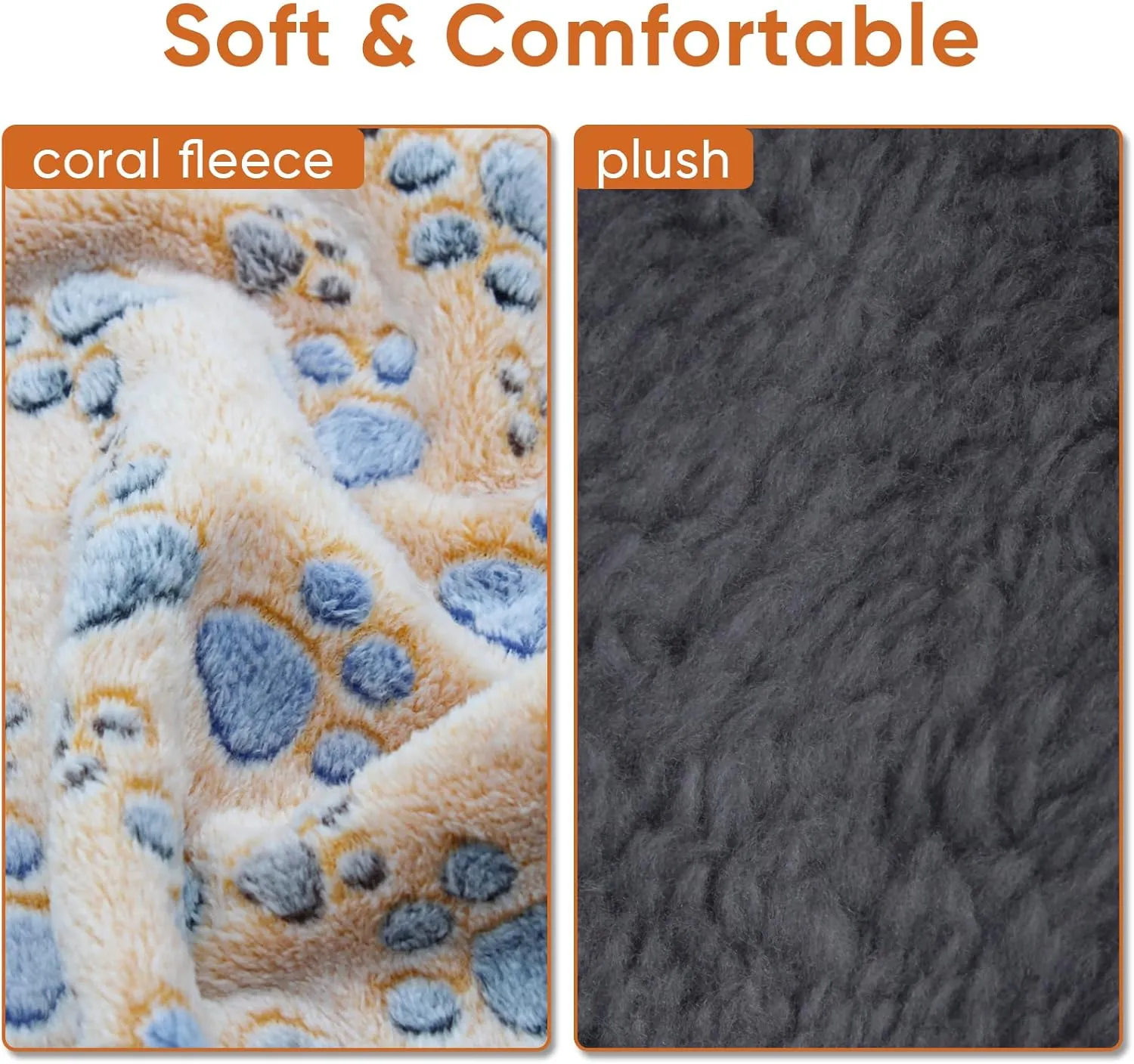 1 Pack 3 Waterproof Dog Blanket for Small Dogs, Washable Pet Blankets with Double -Sided Soft Warm Flannel Fleece Cover, Puppy Pads for Dog Bed & Couch, S (23X16 inch)