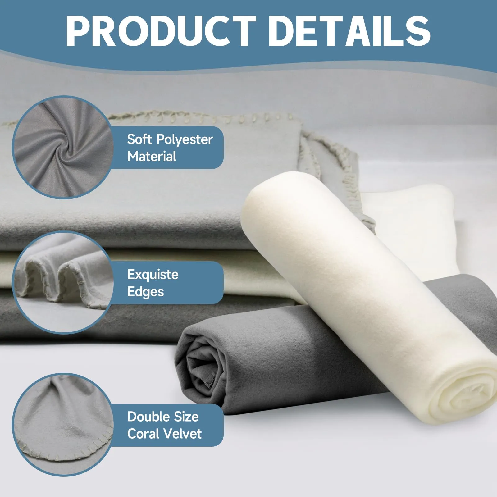 12PCS Fleece Throw Blankets Bulk 60 x 50 in Soft Blankets Fabric Warm Lightweight Wool Blanket Cozy Coverlet for Beds Sofas Home for All Seasons (Beige   Light Gray)