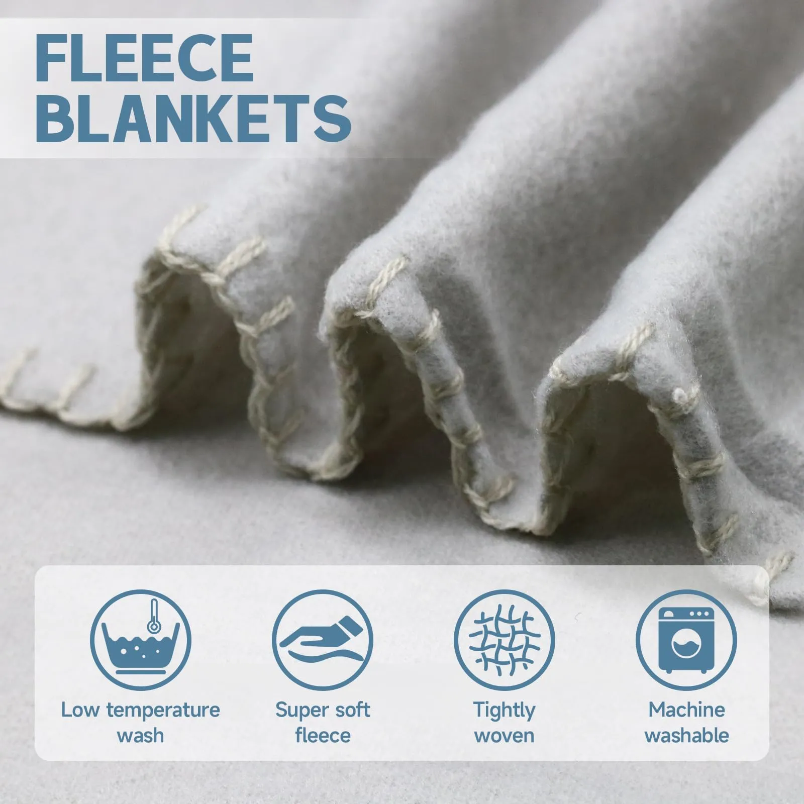 12PCS Fleece Throw Blankets Bulk 60 x 50 in Soft Blankets Fabric Warm Lightweight Wool Blanket Cozy Coverlet for Beds Sofas Home for All Seasons (Beige   Light Gray)