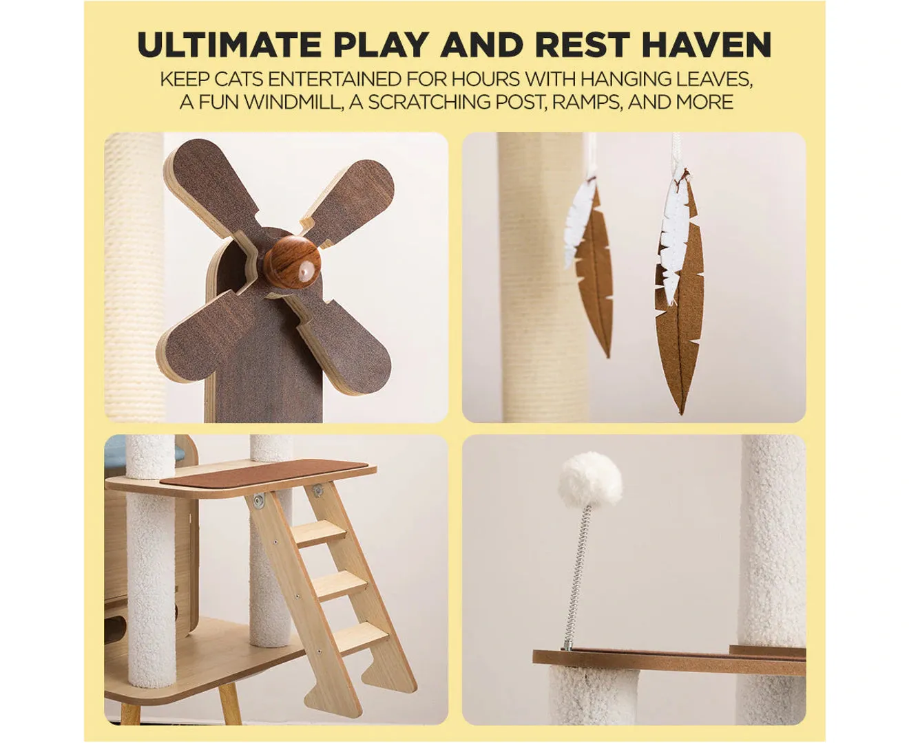 1.67cm Cat Tree Mega Cat Tower and Scratching Post - Windmill style