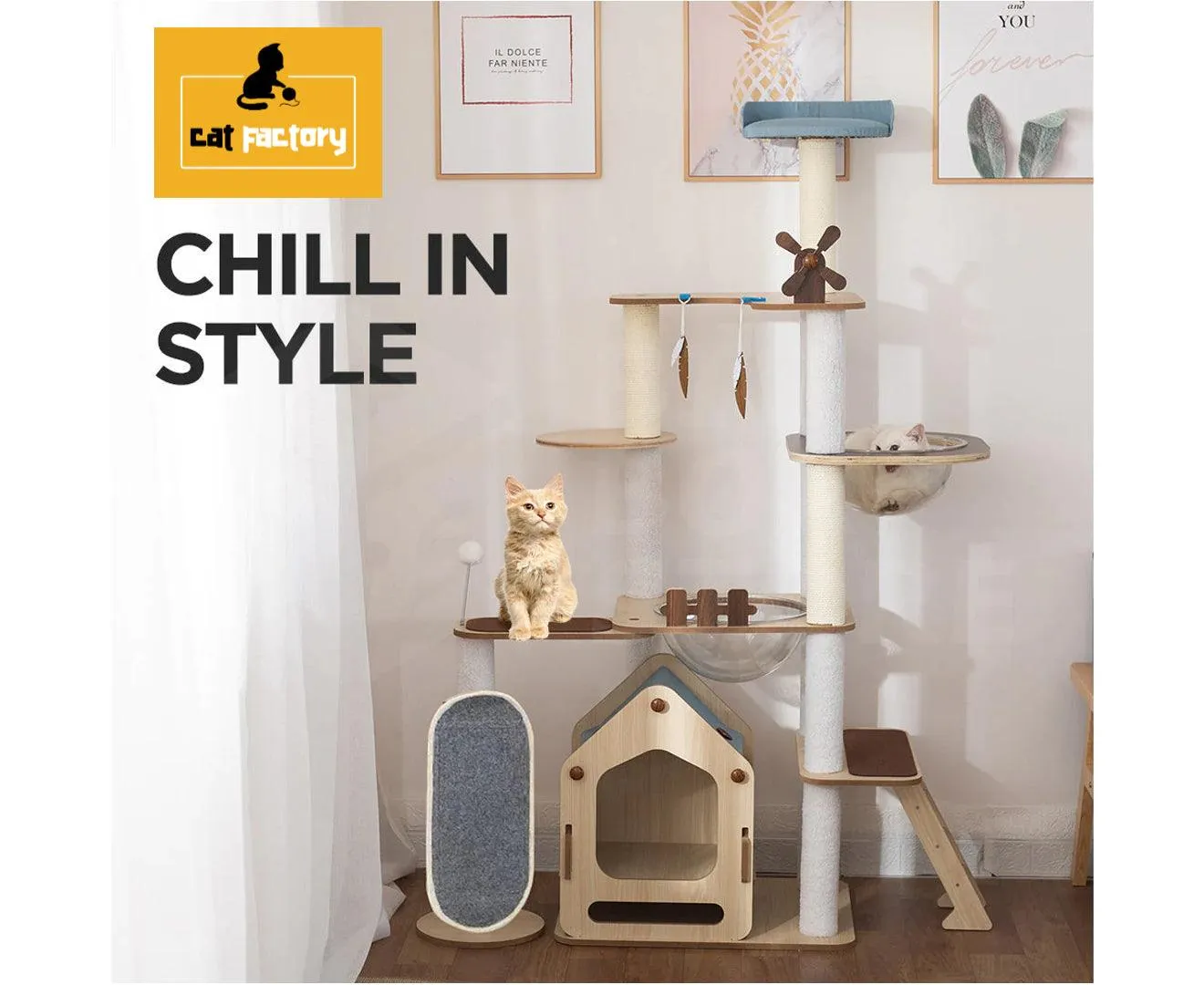 1.67cm Cat Tree Mega Cat Tower and Scratching Post - Windmill style