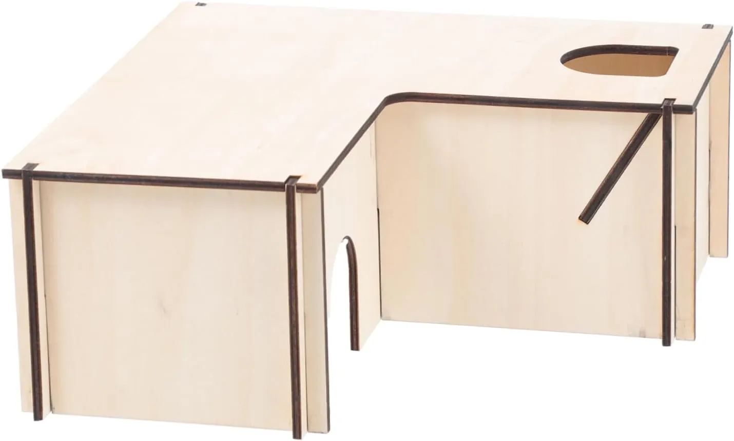 1Pc Decorative Pet Nest Multi Chamber Wooden Hamster House Comfortable Safe Sleeping for Pets for Hamsters Gerbils Mice Natural Design