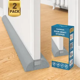 2 Pack Door Draft Stopper 36 Inch, Under Door Gap Filler Bottom, Adjustable 30'' to 36'' Noise Blocker Soundproof Seal Gap up to 1.7'' Door Sweep, Machine Washable, Gray