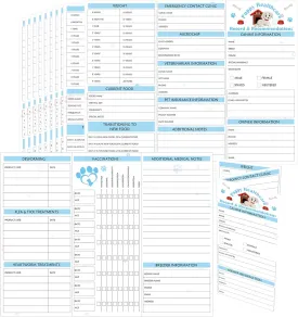 25 Pack Puppy Record Cards 8.3 x 11 Inch Dog Canine Health Record Books Dog Health Records and Puppy Record Canine Health Record Card
