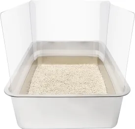 3PCS Cat Litter Box Pee Shields,Transparent Easy Clean Splash Guard for Open Top Litter Pan 14.511.5in- Litter Box Not Included(3PC)