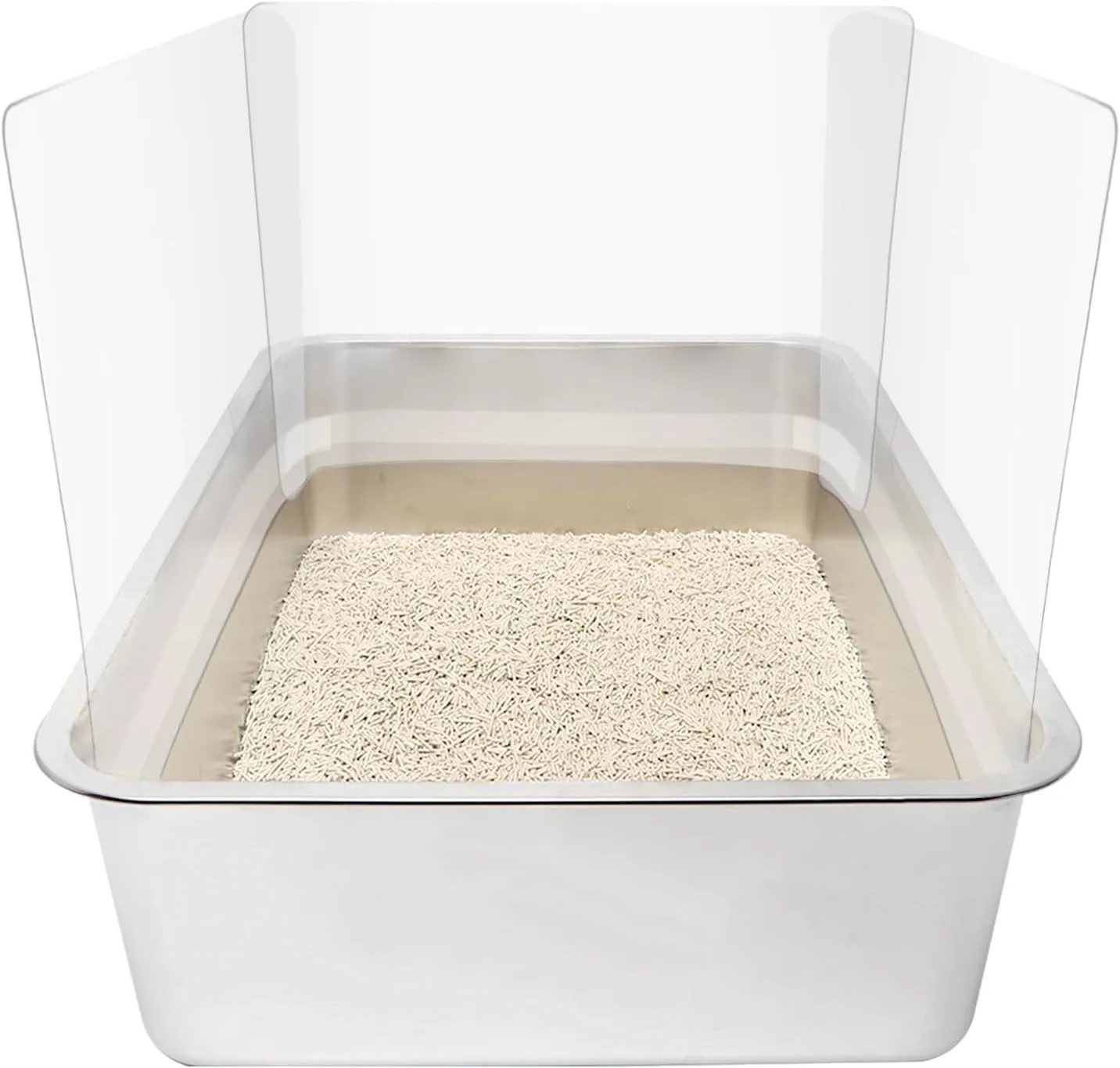 3PCS Cat Litter Box Pee Shields,Transparent Easy Clean Splash Guard for Open Top Litter Pan 14.511.5in- Litter Box Not Included(3PC)
