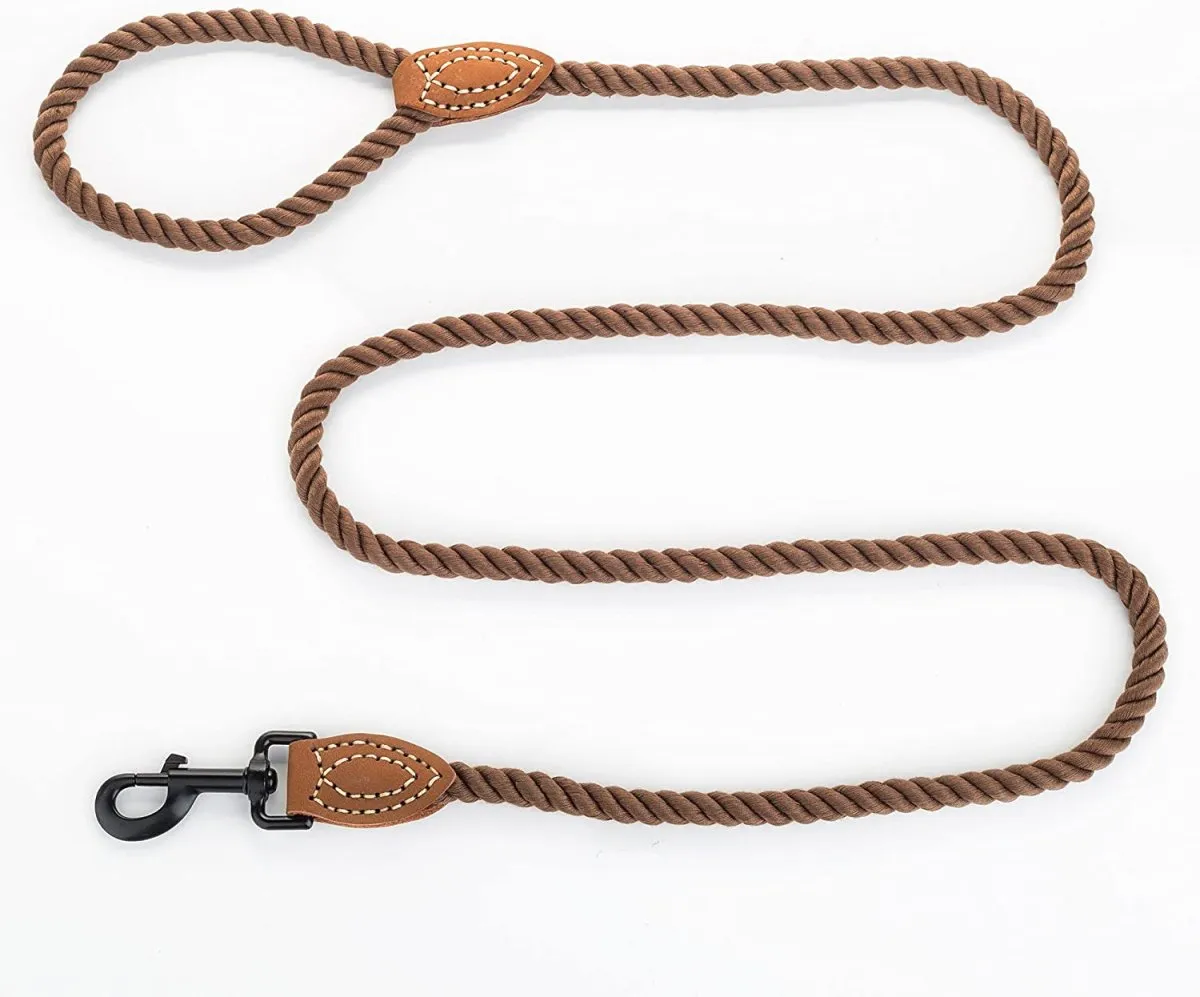 4 feet rope dog leach with lather handle