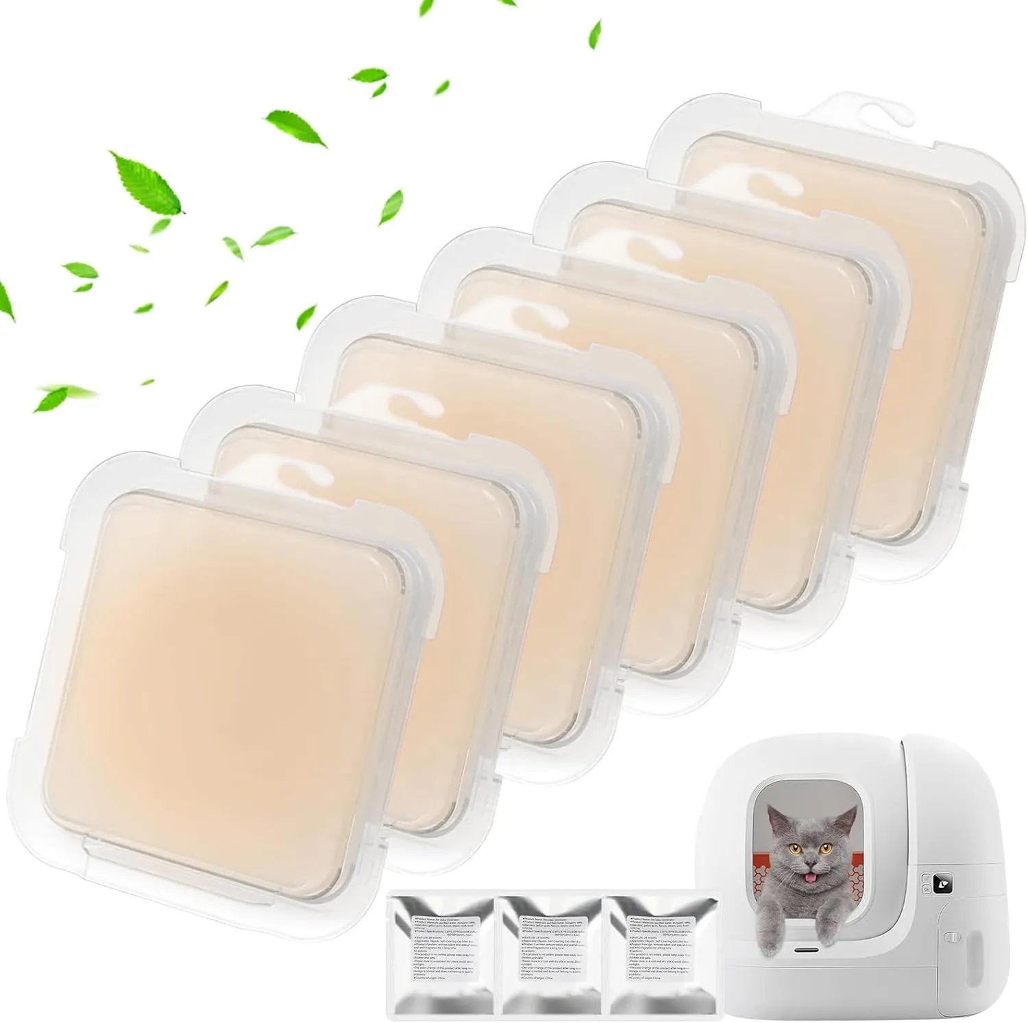 6 Pack Pet Odor Eliminator N50  For Puramax Self-Cleaning Cat Litter Box, Cat Toilet Odor Control, Can Be Placed in Litter Box or on a hook
