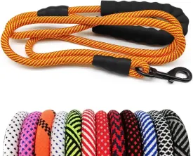 6ft Heavy-Duty Rope Dog Leash - Available in Four Classic Colors with Padded Handle