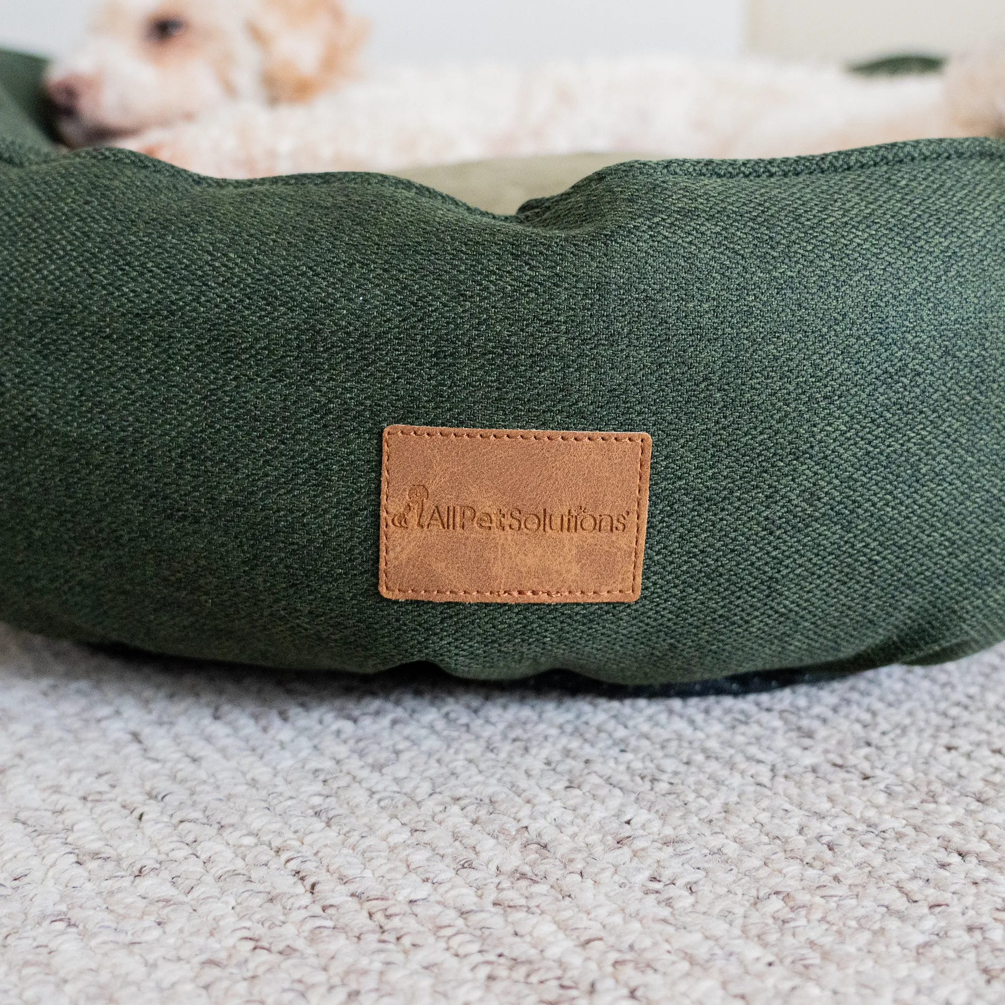 AllPetSolutions Alfie Premium Luxury Dog Bed - Forest Green - S/M/XL