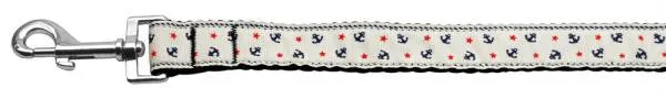 Anchors Nylon Ribbon Leash White 1 inch wide 6ft Long