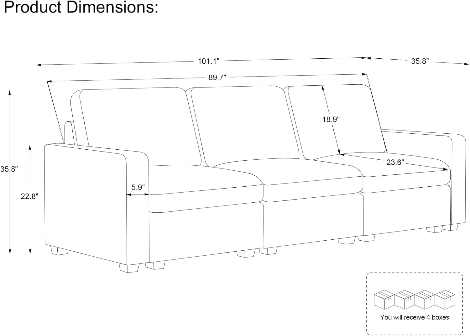 Belffin Modular Sectional Sofa with Storage Ottoman, Oversized Cloud Couch Sectional with Extra Deep Seat, Comfy 3 Seater Sectional Couches for Living Room, Plush Corduroy Black