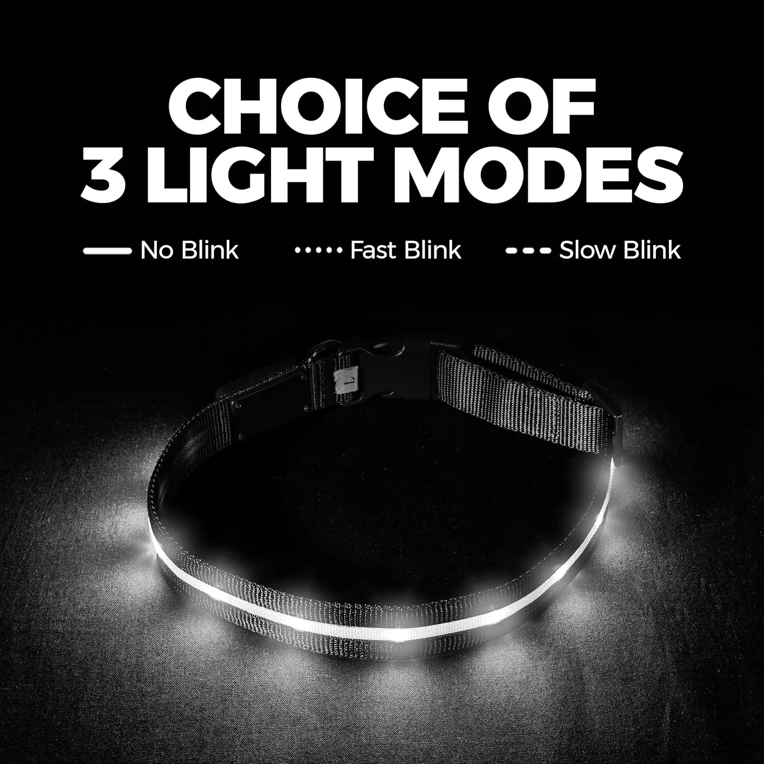 Blazin Light Up Dog Collar - The Original Light Up Dog Collar - USB Rechargeable - Waterproof - 1,000 Feet of Visibility - Dog Collar Light for Small, Medium, Large Dogs - US Brand
