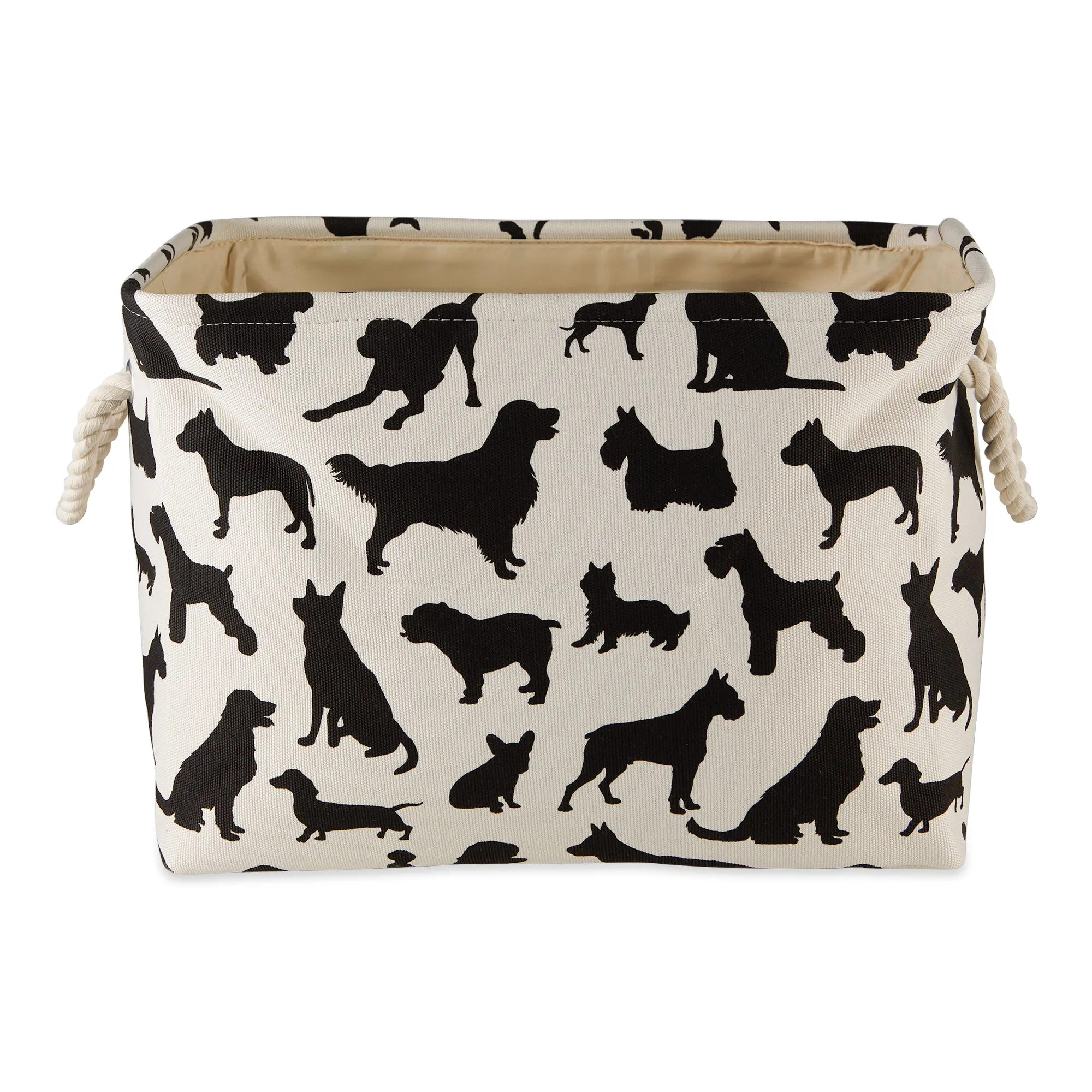 Bone Dry Collapsible Pet Storage Bin, Dog Show Print, Black/White, Medium - 16x10x12"