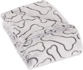 Bone Dry Embossed Bone Collection, Pet Blanket, 36x48, Black