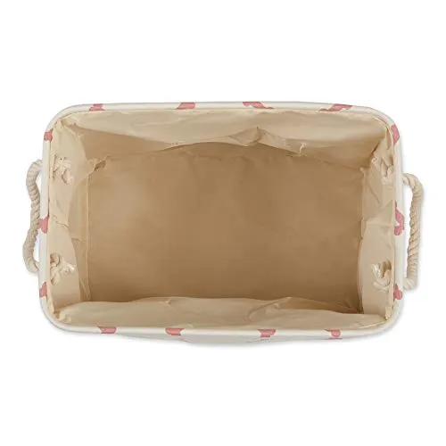 Bone Dry Paw Print Collapsible Polyester Pet Storage Bin, Rectangle Small - 14 x 8 x 9", Paws & Bones Rose