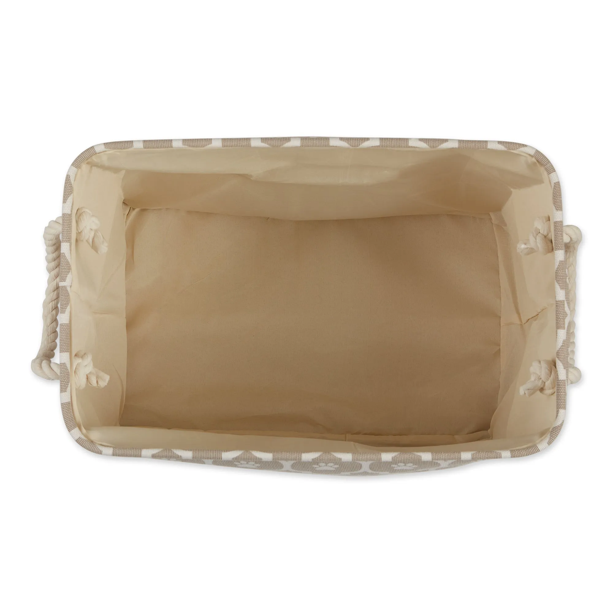 Bone Dry Pet Storage Bin, Lattice Paw Print, Stone, Medium  - 16x10x12"