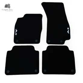 Carpet Car Floor Mats Velour for Audi A8 06.2017-> short wheelbase-logo