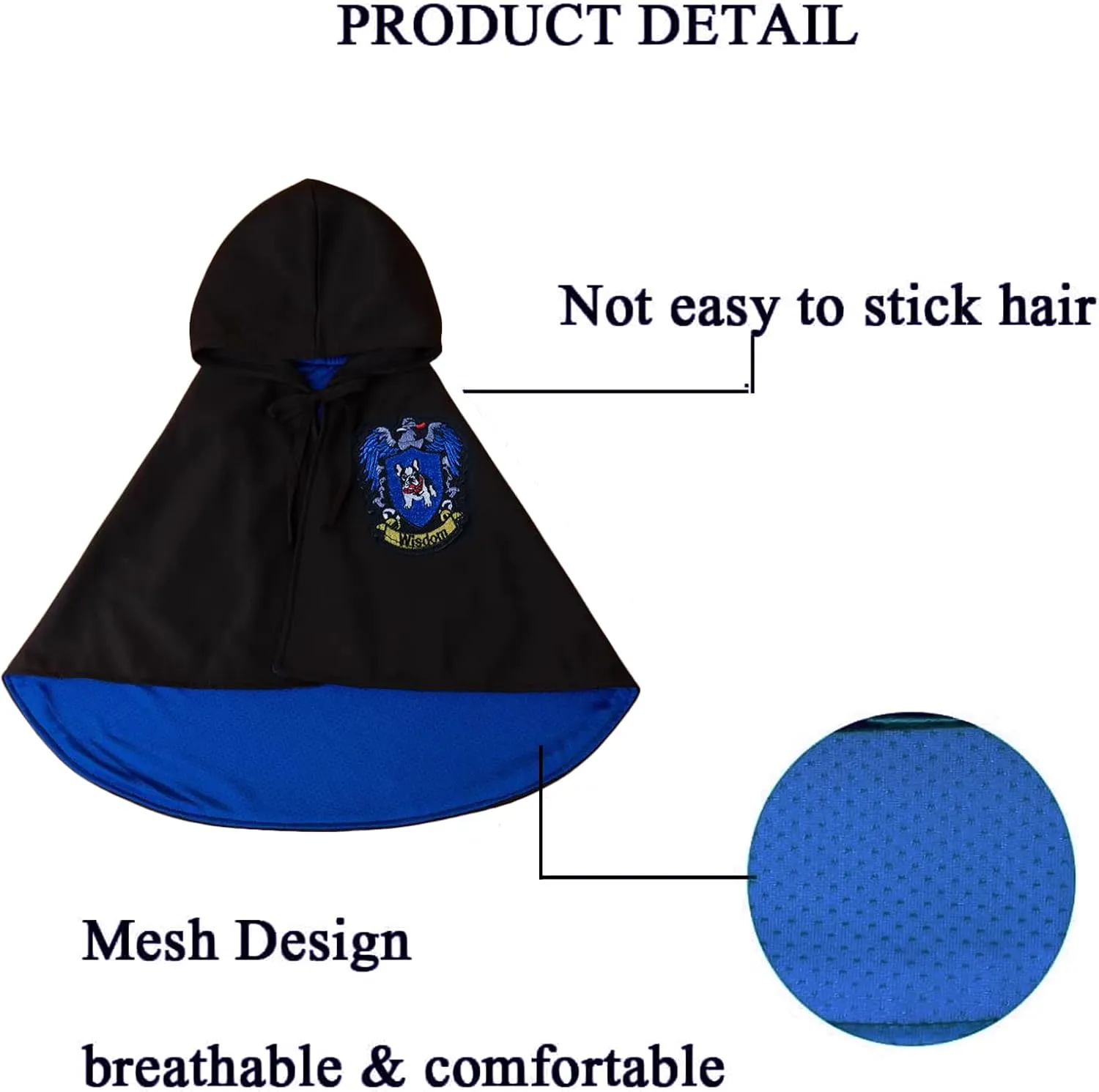 Cat Halloween Costume - Pet Wizard Costumes Mantle Magician Cosplay Clothes with Bowtie & Glasses Set, Festival Party Apparel for Small Pets Cats Dogs