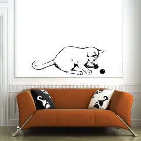 Cat Playing with Toys Decal