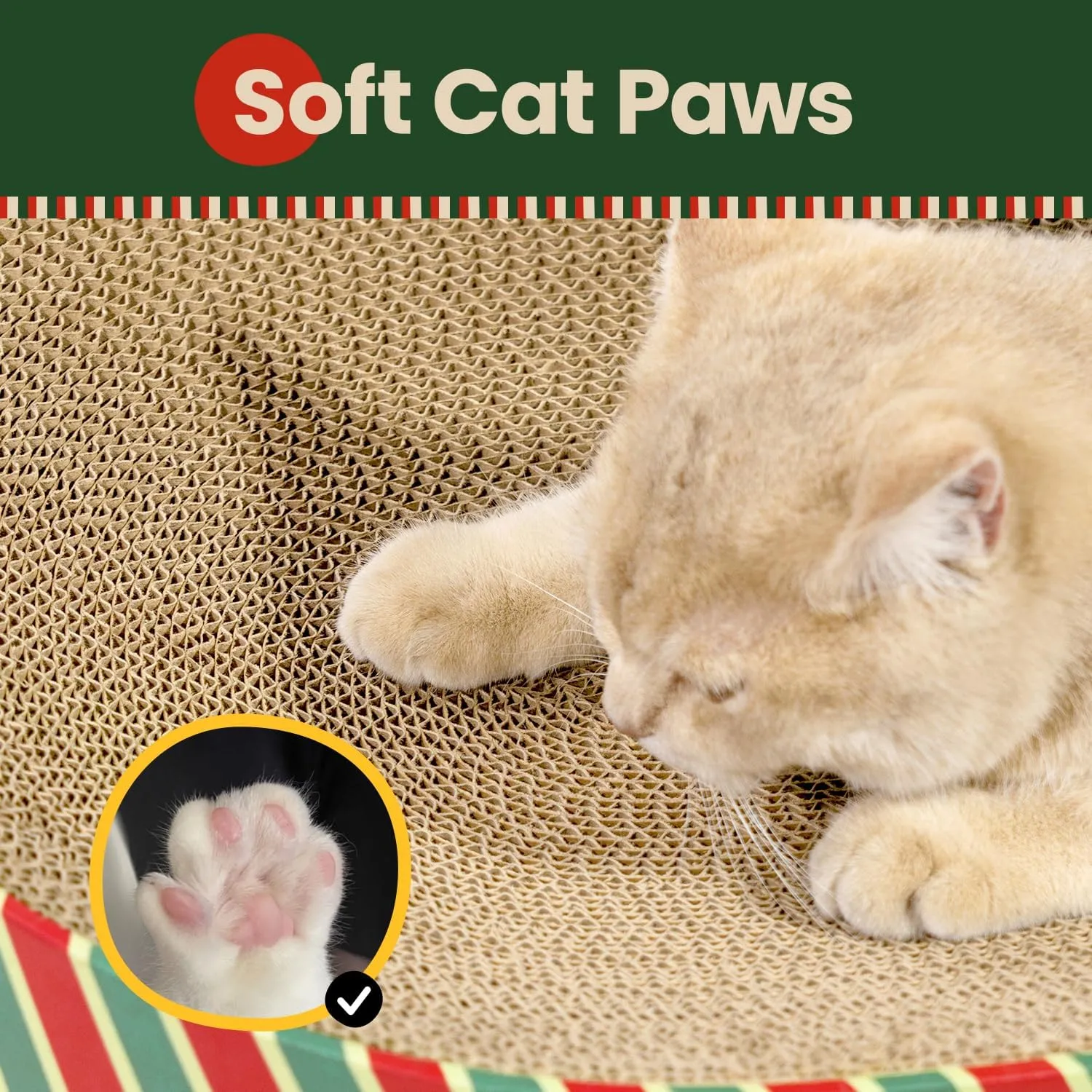 Cat Scratcher Bed,2 in 1 Oval Cat Scratching Board for Indoor,Scratch Pad Corrugated Cardboard Lounge Bowl Nest Couch Sofas for Kitty Playing&Resting,Ideal forChristmas-Gifts Holiday