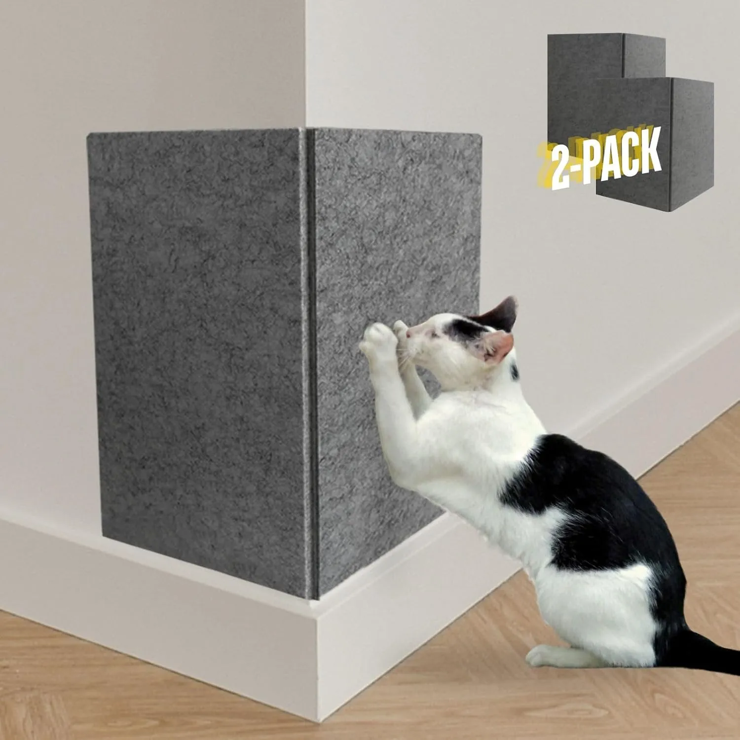 Cat Scratcher Board (2-Pack,15.7''*23.6'') - Foldable and Customizable Horizontal Furniture Protector from Cats Scratching, Sturdy Guard Pads with Self-Adhesive Backing (Dark Grey)