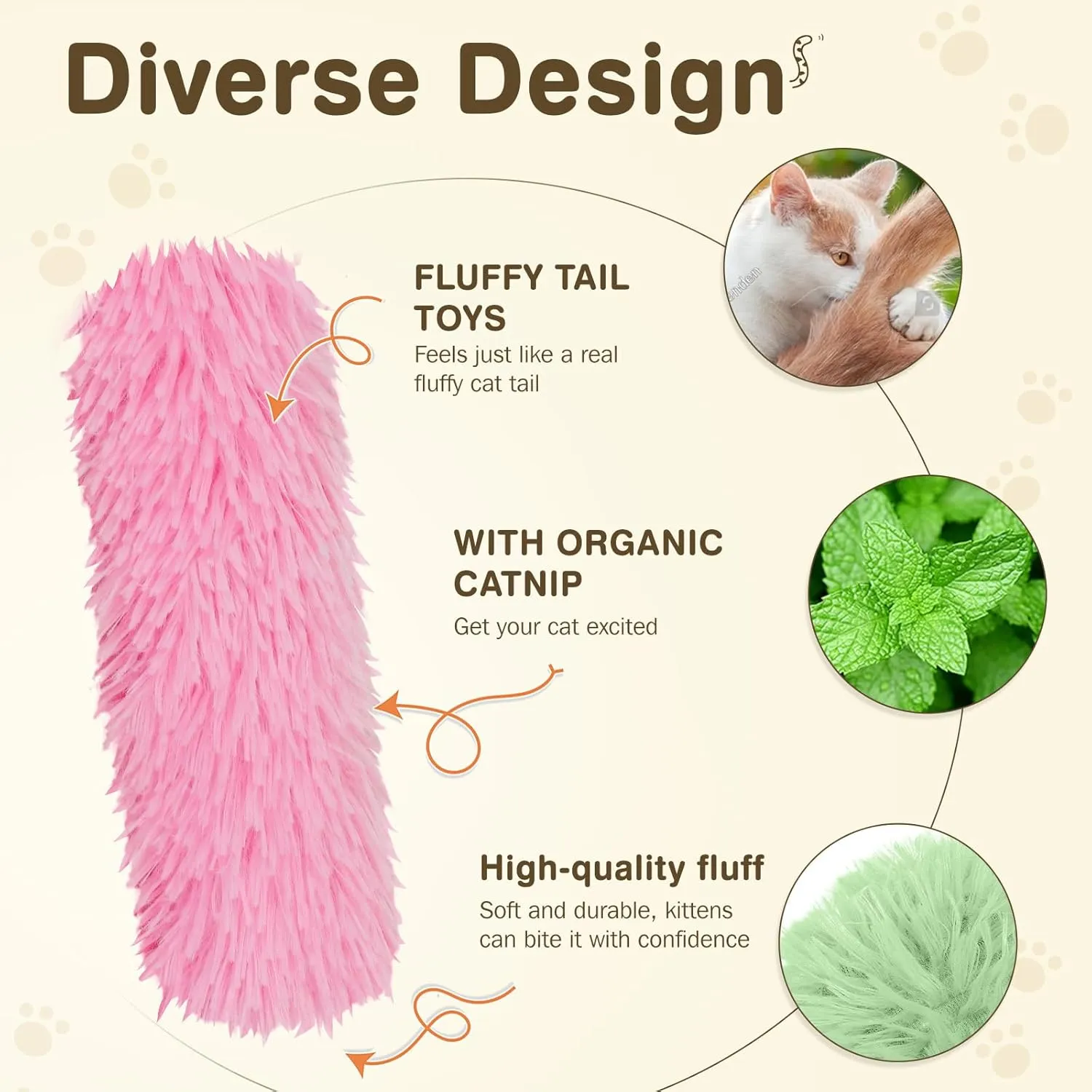 Cat Toys Cat Pillows Toys, 3 Pack Interactive Kicker Catnip Toys, Soft Durable Teething Chew Toy, Promote Exercise for Indoor