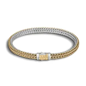 Classic Chain Gold Silver Reversible Bracelet - BZ96RV