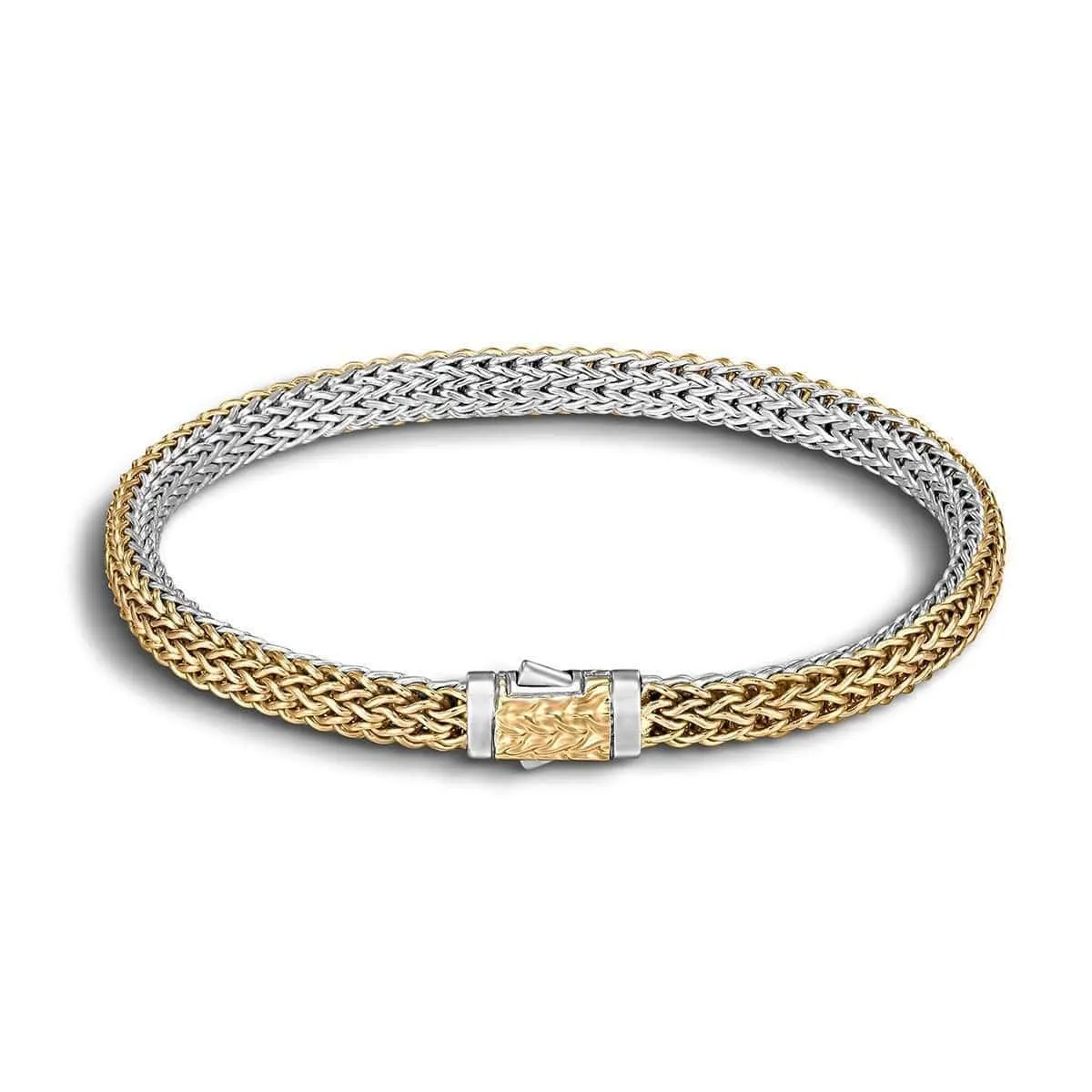Classic Chain Gold Silver Reversible Bracelet - BZ96RV