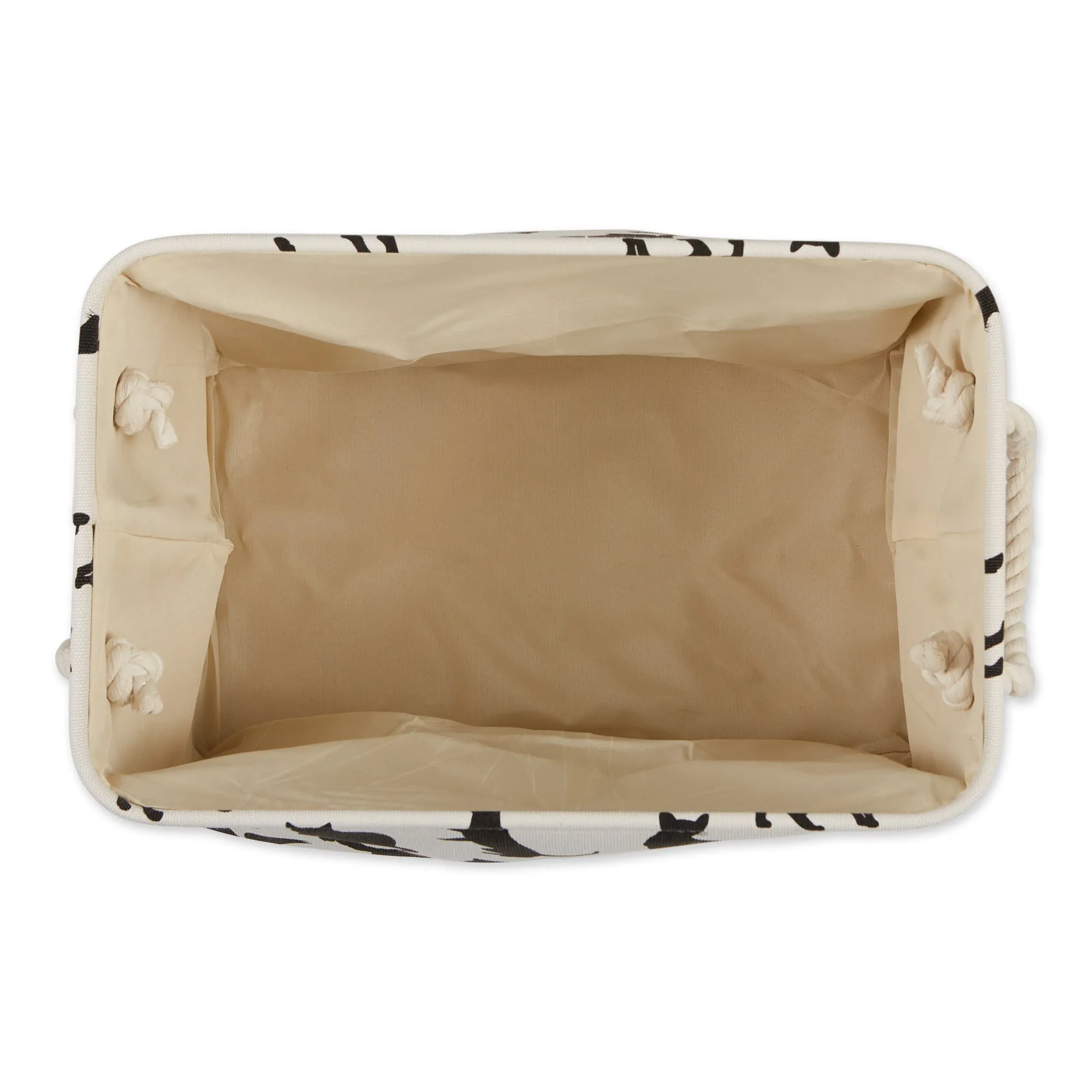 Collapsible Pet Storage Bin, Cat's Meow Print, Black/White, Medium -16x10x12"