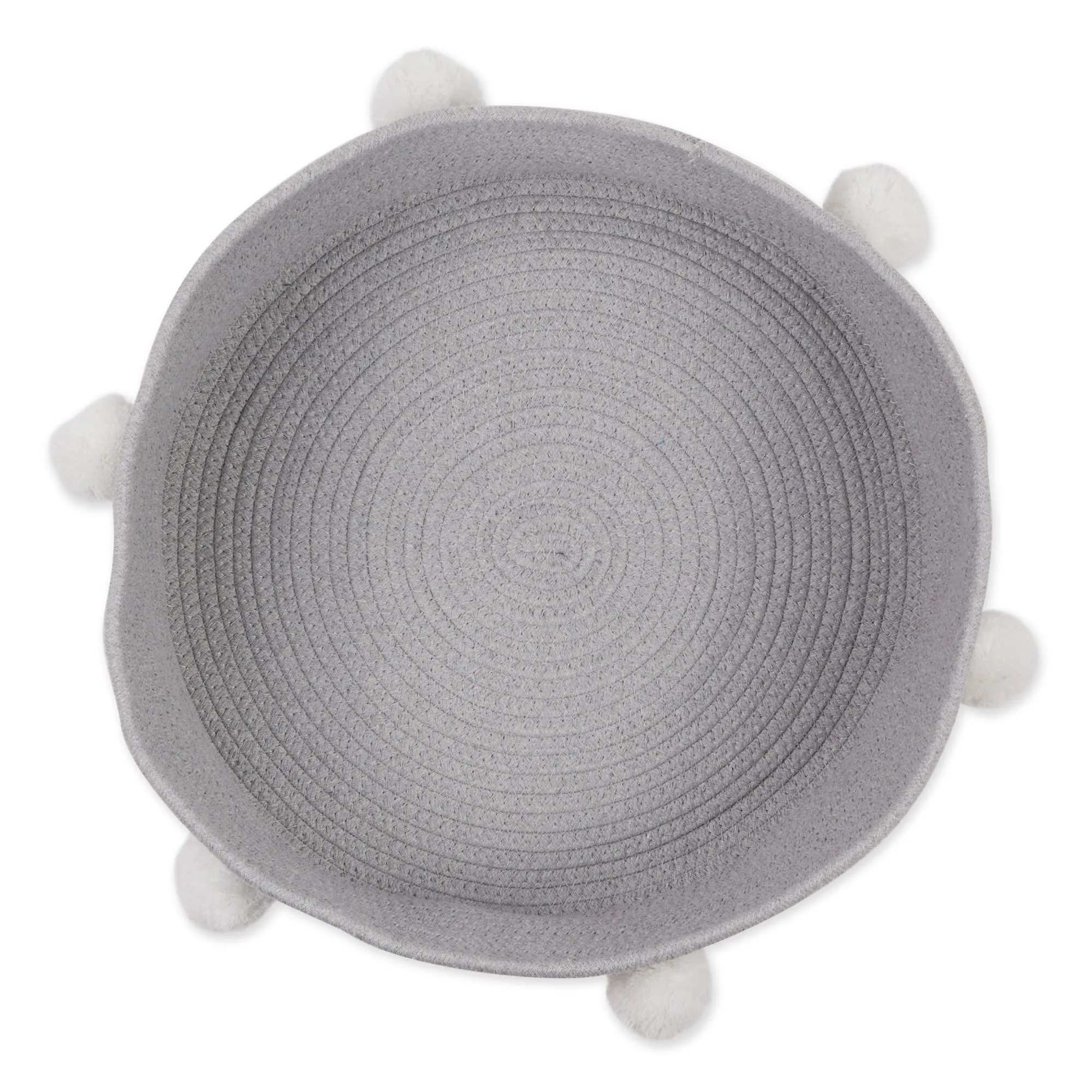 Cotton Pet Storage Basket, Pom-Poms, Gray/White - 15.75x6.25"