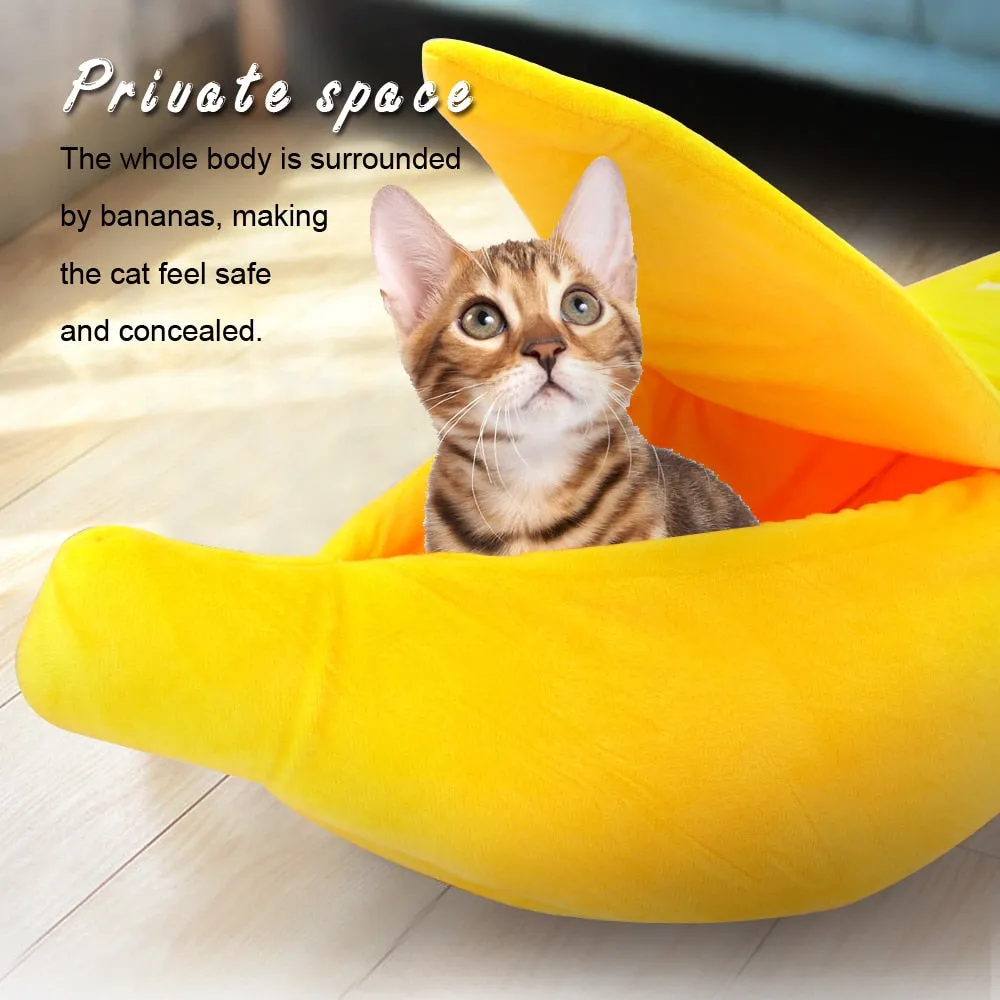 Cute Portable Banana Cat House - Warm Bed for your Pet