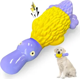 Dog Chew Toys for Aggressive Chewers: Indestructible Dog Toys- Large Squeaky Tough Dog Toys for All Breed Sizes to Keep Them Busy (Purple)