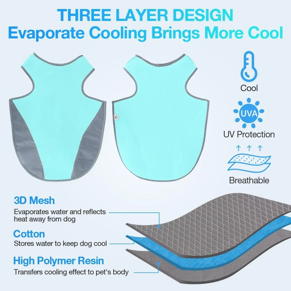 Dog Cooling Vest for Summer, Lightweight Cooling Shirt for Small Dogs (11-22lbs), Ideal for Chihuahuas, Bichons and Yorkies and Other Small Breeds, UV Protection Breathable Mesh (Blue, Small)