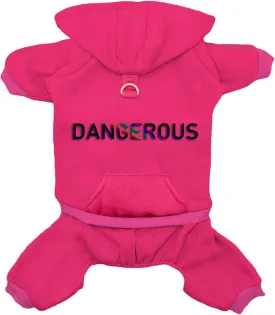 Dog Hoodie Clothes with Pocket 4 Legs Jumpsuit Fleece Sweater Winter Sweat Shirt Warm Cotton Hoodies for Small Dog Medium Large Cat Magenta S