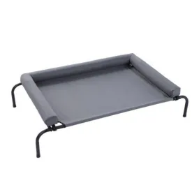 Elevated Grey Pet Bolster Bed - 122cm x 72cm x 29cm