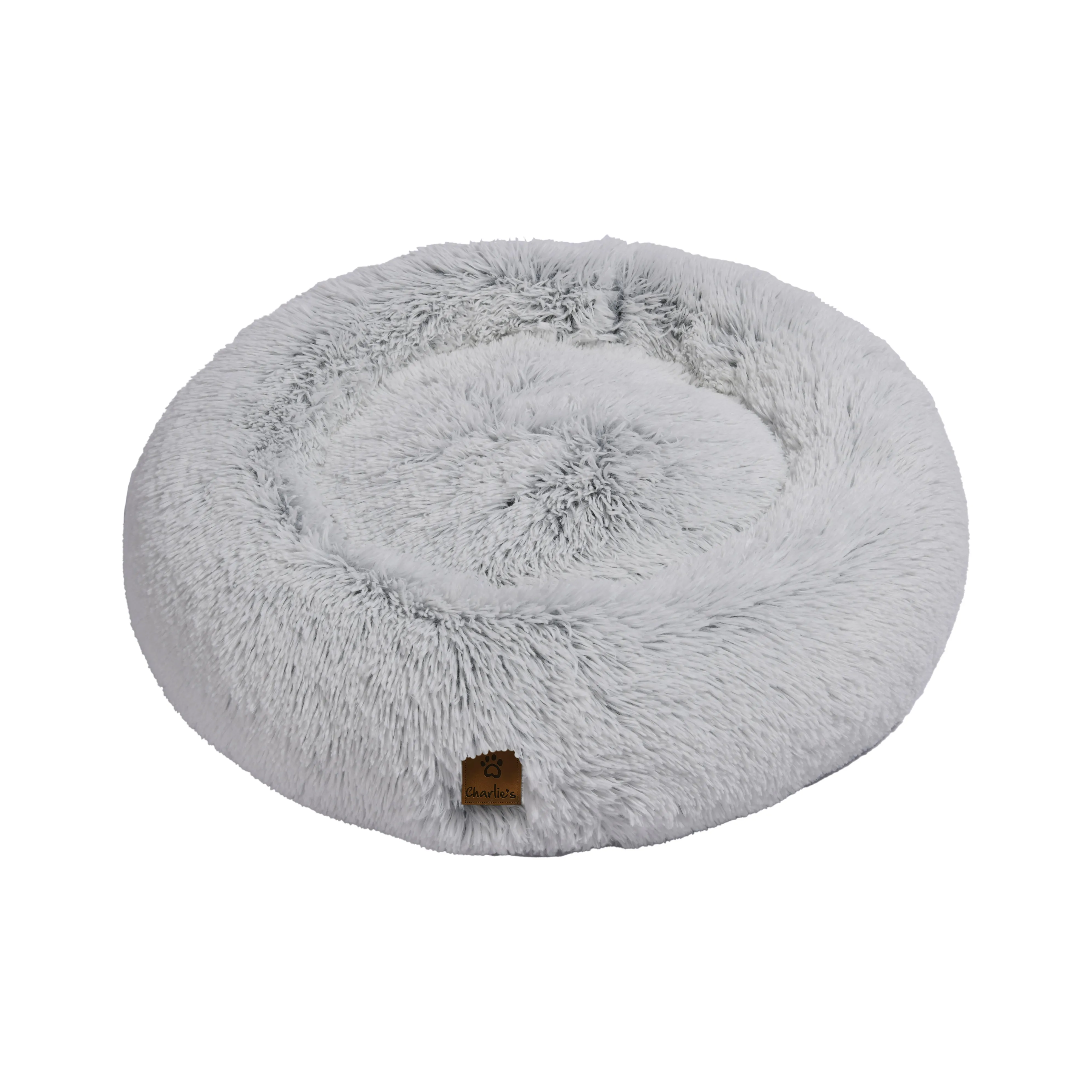 Faux Fur Fluffy Calming Pet Bed Nest Artic White Chinchilla