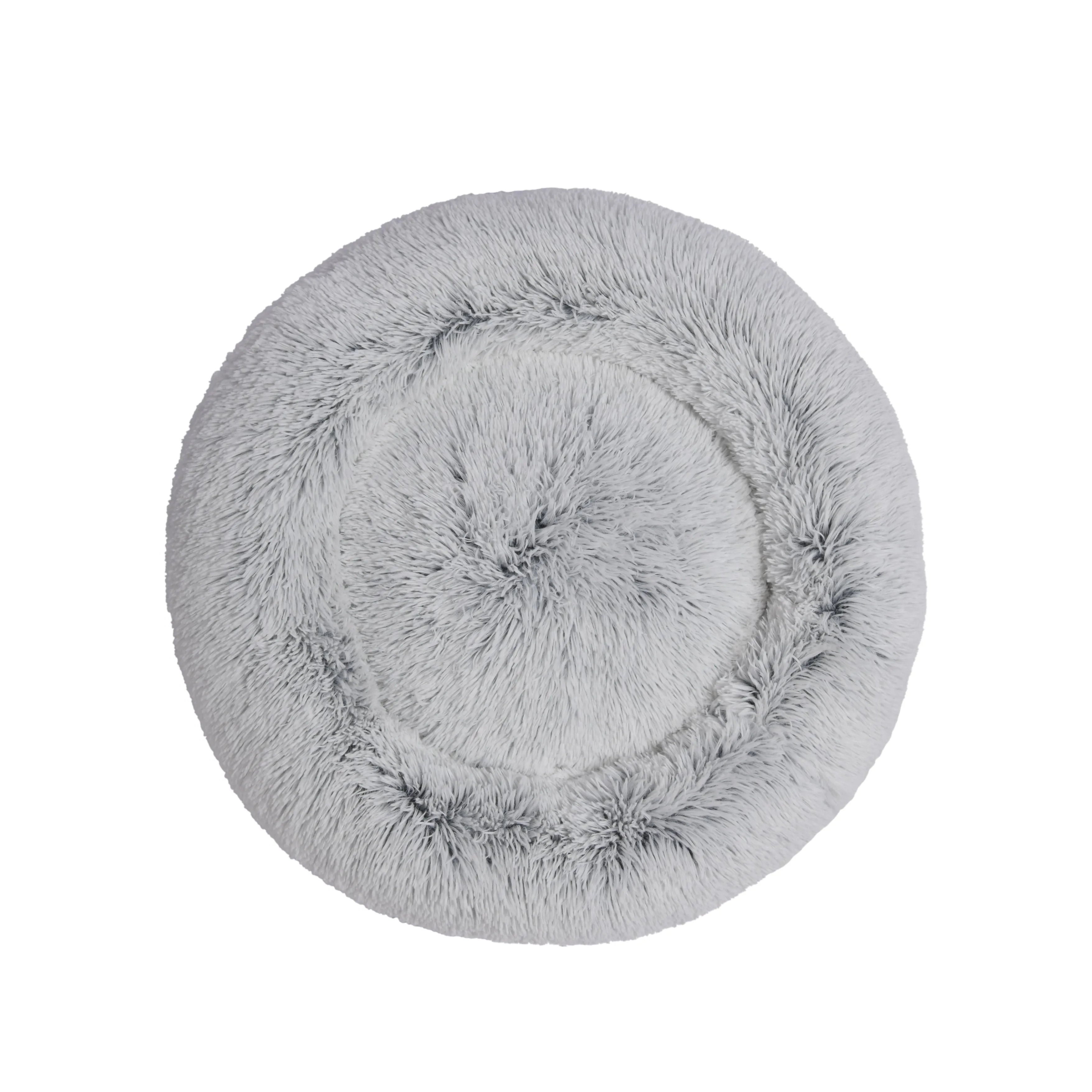 Faux Fur Fluffy Calming Pet Bed Nest Artic White Chinchilla