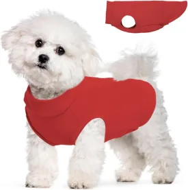 Fleece Vest for Dogs - Red, S - Warm and Stretchable Sweatshirt, Lightweight Sweater, Jacket for Small Dogs, Pullover Design, Chihuahua Clothes, Papillon, Pomeranian