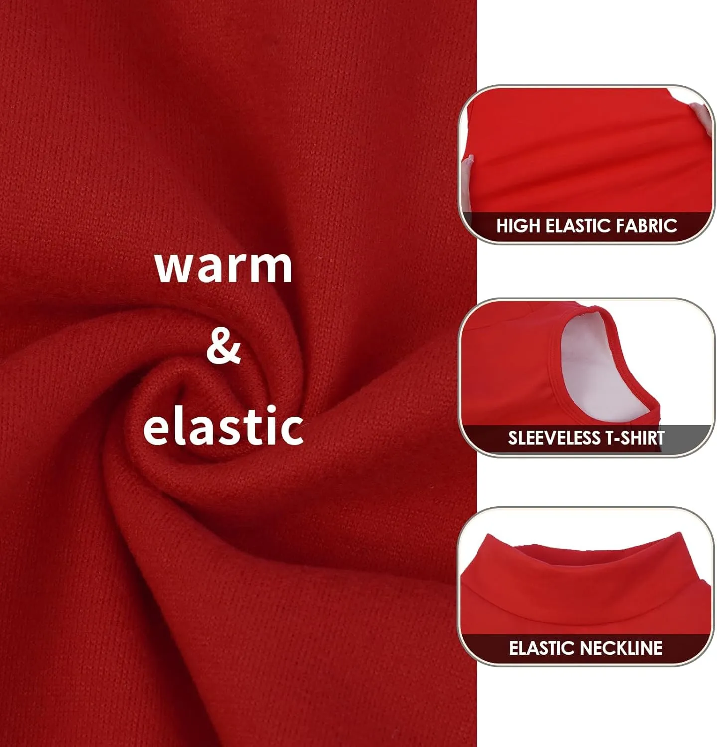 Fleece Vest for Dogs - Red, S - Warm and Stretchable Sweatshirt, Lightweight Sweater, Jacket for Small Dogs, Pullover Design, Chihuahua Clothes, Papillon, Pomeranian