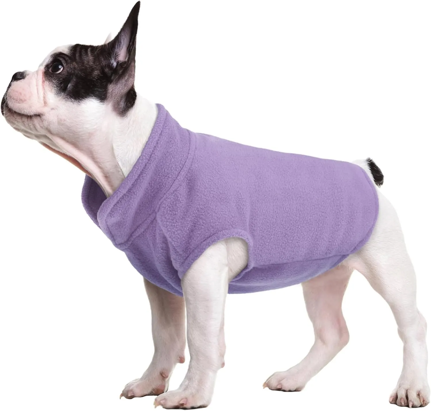 FUAMEY Dog Fleece Vest, Warm Sweatshirt Pullover Mama-Baby Dog Turtleneck Coat with Leash Hole, Dachshund Silver Medium Dog Jacket winter L