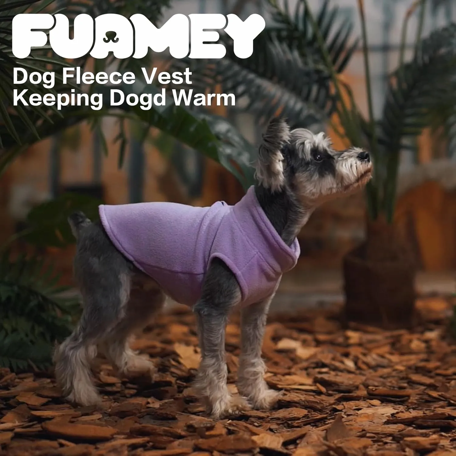 FUAMEY Dog Fleece Vest, Warm Sweatshirt Pullover Mama-Baby Dog Turtleneck Coat with Leash Hole, Dachshund Silver Medium Dog Jacket winter L