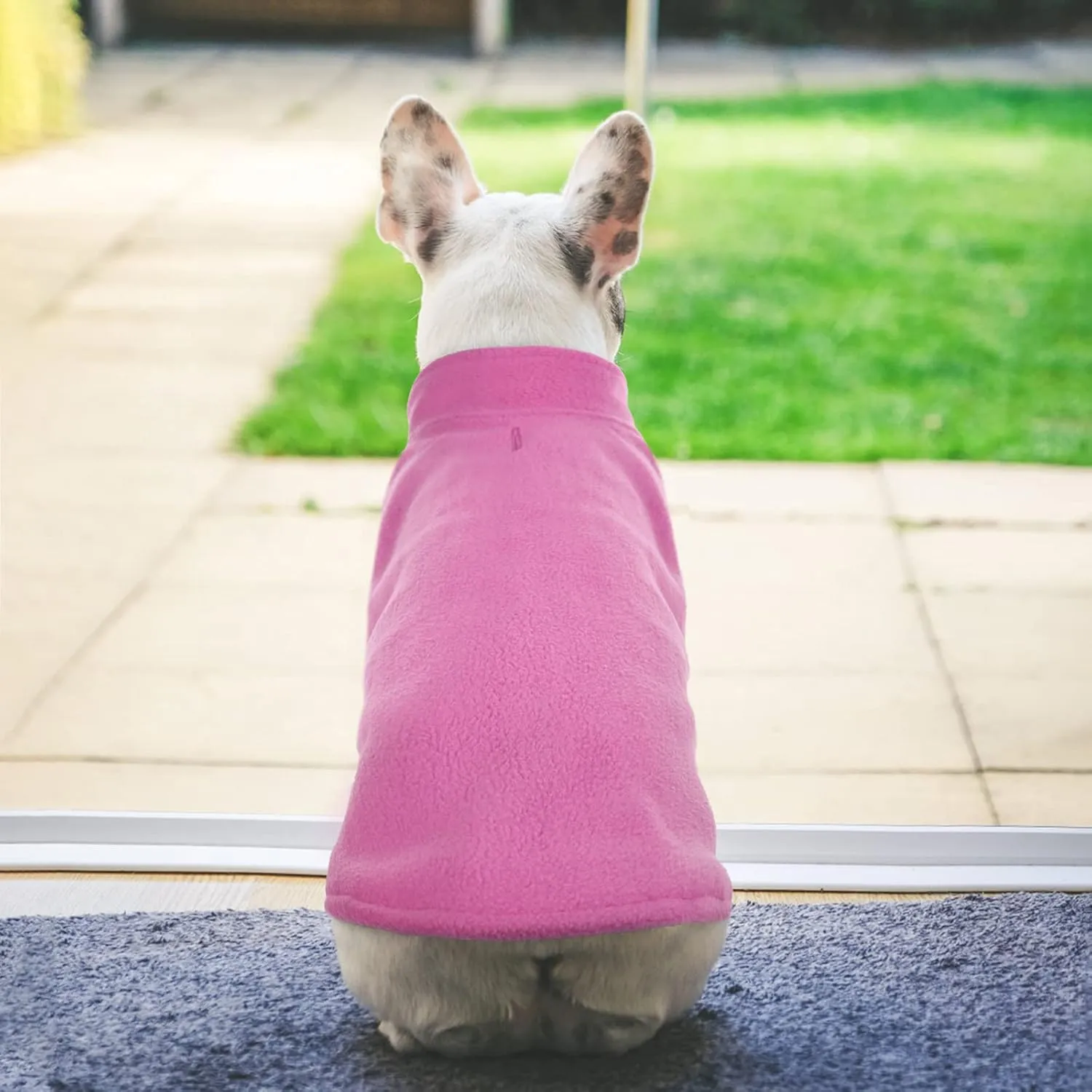 FUAMEY Dog Fleece Vest - Warm Sweatshirt Puppy Stretchy Sweater Pullover Dog Turtleneck Coat and Winter Jacket with Leash Hole - Dachshund & Yorkie Clothes for Small, Medium & Large Dogs - Pink L