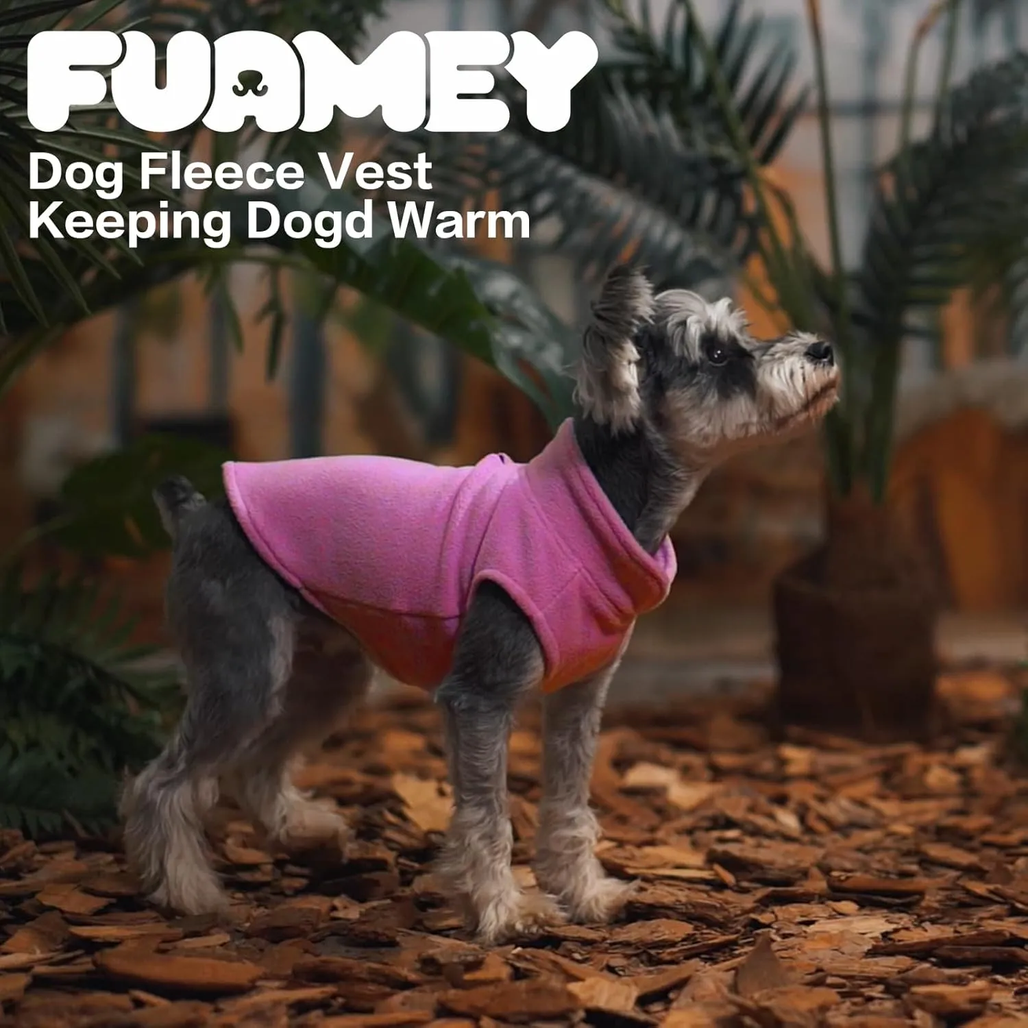 FUAMEY Dog Fleece Vest - Warm Sweatshirt Puppy Stretchy Sweater Pullover Dog Turtleneck Coat and Winter Jacket with Leash Hole - Dachshund & Yorkie Clothes for Small, Medium & Large Dogs - Pink L