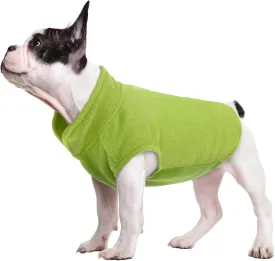 FUAMEY Dog Fleece Vest,Warm Sweatshirt Puppy Stretchy Sweater Pullover Dog Turtleneck Coat Dog Winter Jacket with Leash Hole, Dachshund Sweaters Yorkie Clothes for Small Medium Large Dogs Green L