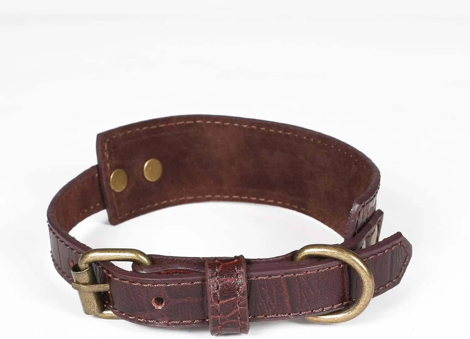 Genuine Leather Dog Collar and Leash Set with Metal Buckle - Soft, Comfortable, Durable Adjustable Collar and Leash Combo, Premium Pet Accessories, 18 Inch Collar, 50 Inch Leash, Dark Brown