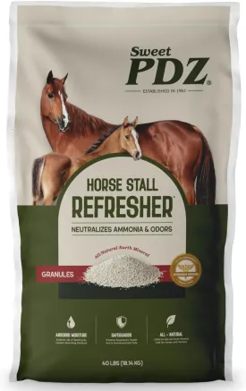 Horse Stall Refresher Granules, Stall Refresher Odor Eliminator, Barn Stall Deodorizer, 40 lbs
