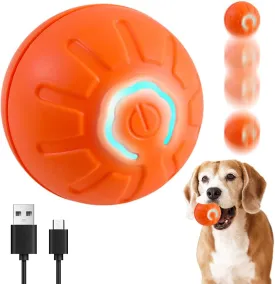 Interactive Pet Toy with Automatic Rolling, Motion Activated Ball for Dogs & Cats - Relieves Boredom, LED Flash (Orange) - No Wires, 2025 New & Enhanced