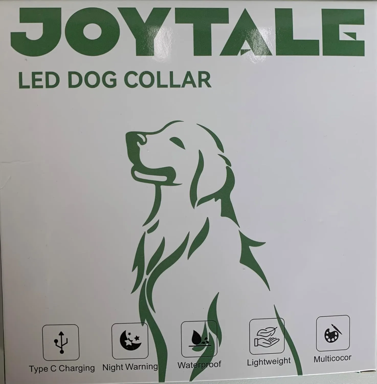 Joytale Light Up Dog Collar, Rechargeable Rainproof LED Collar for Night Walking Safety, Soft Silicone Glow in The Dark, Suitable for Small Medium Large Dogs, Yellow